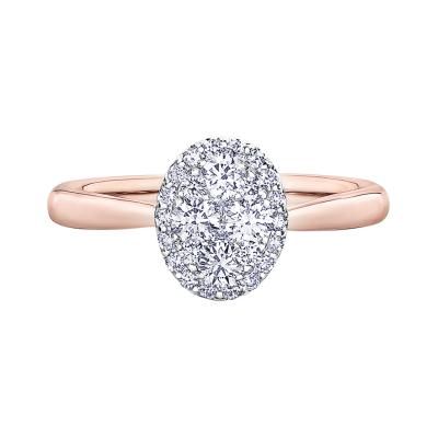 KI&SA　1154540 Glacier Fire 14K Rose Gold 0.50CTW Mystere Diamond Ring | Crescent