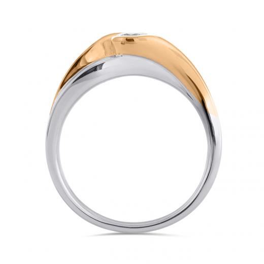 Glacier Fire 14K White & Rose Gold 0.54CTW Bridal Ring | Crescent