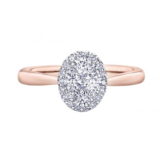 Glacier Fire 14K Rose Gold 0.50CTW Mystere Diamond Ring | Crescent